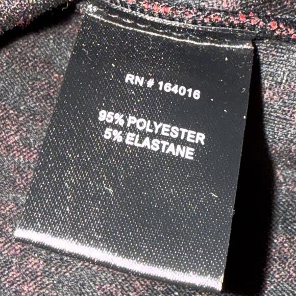 NWT Calessa Womens Stretch Knit Houndstooth Cowl Neck Tunic Top Size L Red Black - Picture 14 of 16